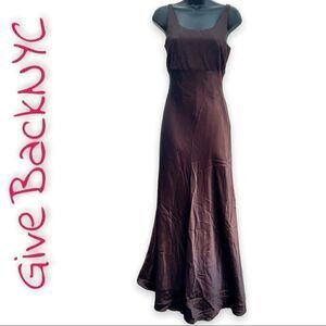 Erez Levy Brown Sleeveless Gown Size 2